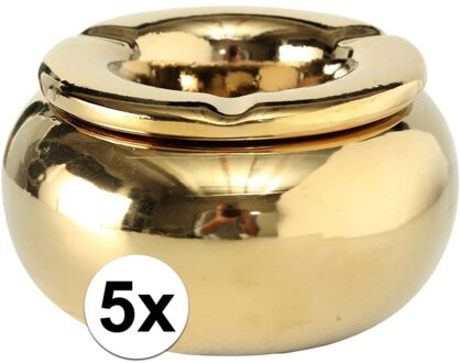 5x Terras asbakken goud 14 cm - Action products
