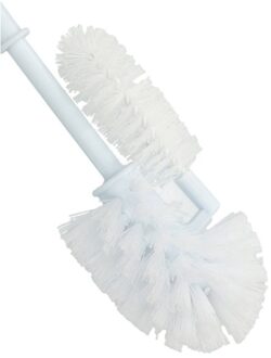 5x toiletborstel - wc-borstel met randreiniger - wit - 37 cm - kunststof