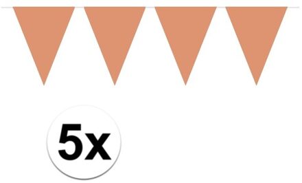 5x Vlaggenlijn rose goud 10 meter