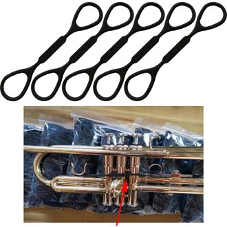 5x Zwarte Elastische Siliconen Rubber Trompet Schuif Stopper Trompet Accessoire, Eenvoudig Te Vervangen