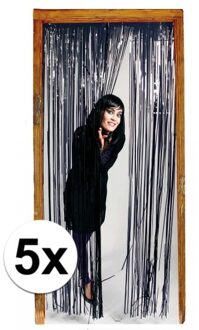 5x Zwarte versiering deurgordijn - deurversiering