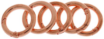 5X28Mm Ronde Karabijnhaak Camping Spring Snap Clip Hook Sleutelhanger Sleutelhanger Klimmen roos goud