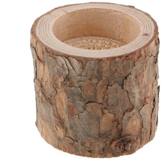 5X5X5Cm Natuurlijke Boomtak Stump Houten Kaarshouder Theelichthouder Voor Candlelight Diner Decora