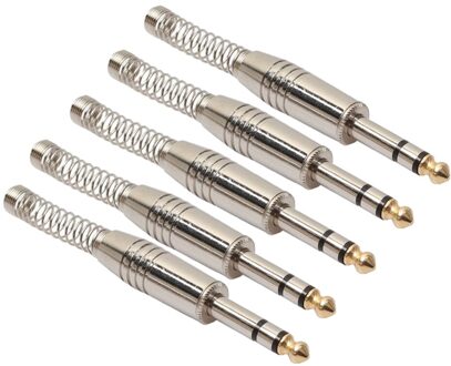 5X6.35 Mm Male Stereo Adapter Compatibel Met Microfoon, Elektrische Gitaar En Audio Kabel
