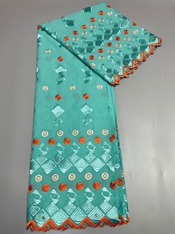 5Yard Zwitserse Kant Stof Zware Kralen Borduren Afrikaanse 100% Katoen Stoffen Zwitserse Voile Kant Populaire Dubai Stijl 2