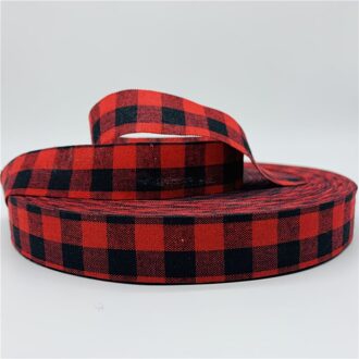 5Yards/Lot 25Mm Katoen Plaid Lint Grid Gedrukt Lint Voor Thuis Bruiloft Kerst Decoratie Diy Cadeaupapier 01