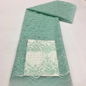 (5Yards/Pc) Furry Threads Geborduurd Franse Netto Kant Wijn Rode Afrikaanse Tule Kant Stof Met Pailletten Voor Party FZZ070 2 zoals de afbeelding