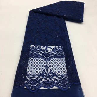 (5Yards/Pc) Furry Threads Geborduurd Franse Netto Kant Wijn Rode Afrikaanse Tule Kant Stof Met Pailletten Voor Party FZZ070 4 zoals de afbeelding