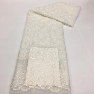 (5Yards/Pc) Furry Threads Geborduurd Franse Netto Kant Wijn Rode Afrikaanse Tule Kant Stof Met Pailletten Voor Party FZZ070 6 zoals de afbeelding