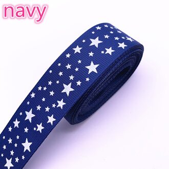 5yds 15Mm 20Mm 25Mm 38Mm Navy Grosgrain Lint Gedrukt Sterren Voor Kerst Bruiloft Decoratie Strik Diy naaien Handmand Craft 38mm(5yards)