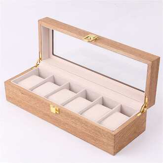 6/10/12 Grids Retro Rode Houten Horloge Display Case Duurzaam Verpakking Houder Sieraden Collection Opslag Horloge Organizer Box Kist 6 C