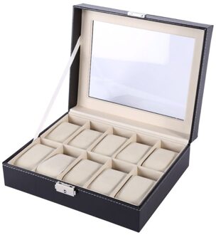 6/10/12 Slots Reizen Horloge Doos Superior Pu Leather Storage Case Display Organiseren