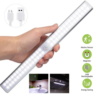 6 10 24 40 60 LEDs Under Cabinet Night Light Motion Sensor Closet Light Kitchen Bedroom Lighting Wall Lamp With Magnetic Strip