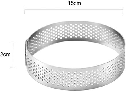 6-10 Cm Ronde Geperforeerde Ademende Mousse Cake Ring non-stick Rvs Cake Ring Cake Tool, ademend Taart Ring E 15cm