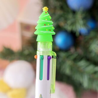 6/10 Kleur Leuke Cartoon Kerst Balpen Olie Pen Voor Student Multi Kleur 0.5Mm Voor Handschrift Lad christmas tree 6 Col