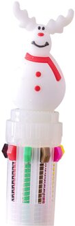 6/10 Kleur Leuke Cartoon Kerst Balpen Olie Pen Voor Student Multi Kleur 0.5Mm Voor Handschrift Lad sneeuwman 10 kleuren