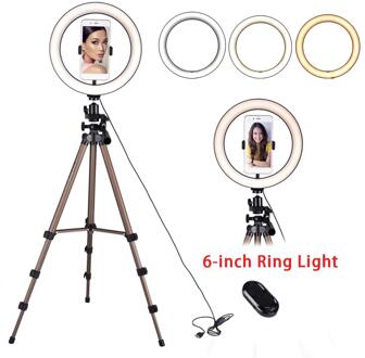 6/10inch LED Ring Light Camera Light Makeup Selfie with Tripod Phone Holder Video light for Mobile Phone Accessories 6 duim