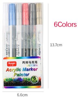6/12/18/20/24/36 Kleuren/Set Acryl Permanente Verf Marker Pen Voor Keramische Rock glas Porselein Mok Hout Stof Canvas Schilderij