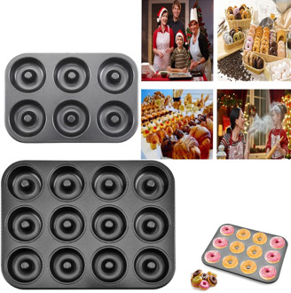6/12 Cups Doughnut Cake Mold Muffin Baking Tray Cupcake Mould Carbon Steel Candy Chocolate Baking Pan Non Stick Kitchen Pastry
