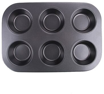 6/12 Kopjes Carbon Staal Ei Taart Bakplaat Cupcake Vormige Cake Pan Anti-aanbak Cupcake Bakplaat 3D Cake Gereedschap 6cups