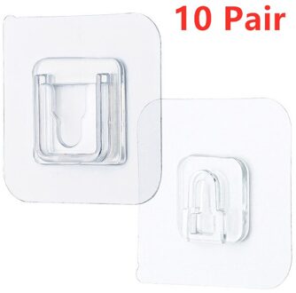 6/12 Pairs Dubbele Kleefband Muur Haak Hanger Sterke Transparante Sucker Muur Opslag Houder Voor Keuken Badkamer Muur Haken 10 paar