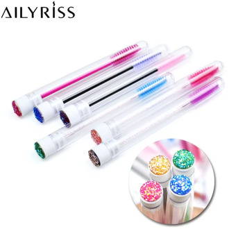 6/12 PCS Eye Brush for Eyelash Extension Disposable Separate Tube Design With Diamond Professional Personal Eye Brush Supplies
