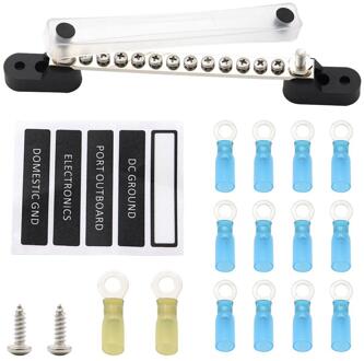 6/12-Positie M4/M6 Enkele Rail Rechte Rij Met Transparante Upper Cover Met Sticker En Warmtekrimpbare Lijn terminal A 12 M4 2 M6