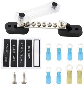 6/12-Positie M4/M6 Enkele Rail Rechte Rij Met Transparante Upper Cover Met Sticker En Warmtekrimpbare Lijn terminal B 6 M4 2 M6