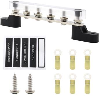 6/12-Positie M4/M6 Enkele Rail Rechte Rij Met Transparante Upper Cover Met Sticker En Warmtekrimpbare Lijn terminal C 6 M6