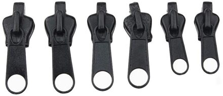 6/12Pcs Universal Instant Fix Rits Reparatie Kits Vervanging Zip Slider Tanden Rescue Ritsen Naaien kleden Rits zwart 6stk