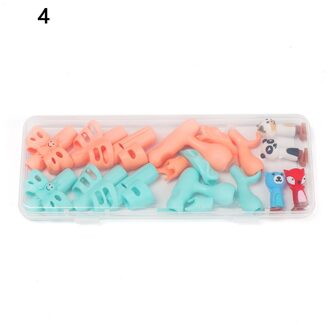 6/18 Stks/doos Siliconen Handschrift Potlood Grips Vingers Pen Handvat Staaf Houder Kids Correctie Apparaat Potlood Aid Grip Houding set 18stk 4