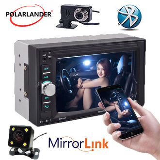 6.2 ''Mp3 Autoradio 2 Din Stereo MP5 Speler Oled Kleurenscherm Bluetooth Fm 7622D 12V touch Screen Spiegel Link zonder camera