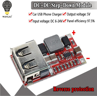6-24V 24V 12V to 5V USB Step Down Module DC-DC Converter Phone Charger Car Power Supply Module Efficiency 97.5% Buck Module