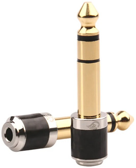 6.35mm Jack Audio Connector 3 Pole Carbon Fiber Speaker DIY Stereo Headset Gold Plated Wire Connector Repair Earphone Plug