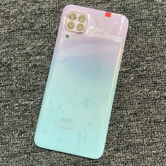 6.4 "Voor Huawei P40 Lite JNY-L21 JNY-L22 Back Glass Cover Batterij Behuizing Deur Lens Rear Case Met Camera Lens nova 7i 6SE 6 Se nova7i Add len roze