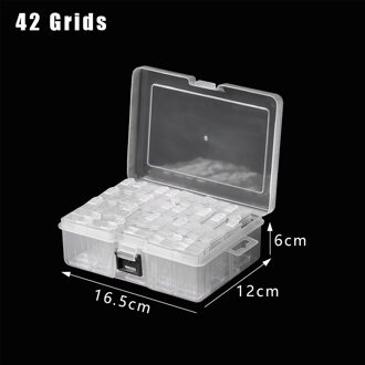 6-42 Grids Diamant Schilderen Strass Transparante Opbergdoos Met Deksel Multi Grids Sieraden Boor Collection Organisatie Case