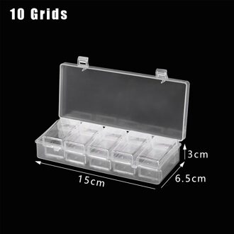 6-42 Grids Diamant Schilderen Strass Transparante Opbergdoos Met Deksel Multi Grids Sieraden Boor Collection Organisatie Case