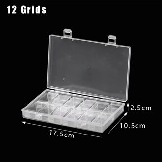 6-42 Grids Diamant Schilderen Strass Transparante Opbergdoos Met Deksel Multi Grids Sieraden Boor Collection Organisatie Case