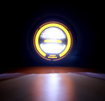 6.5 Inch Universele Cafe Racer Vintage Motorfiets Led Head Lamp Koplamp Afstand Licht Refit Motorfiets Koplamp Cafe Racer geel licht enkel en alleen
