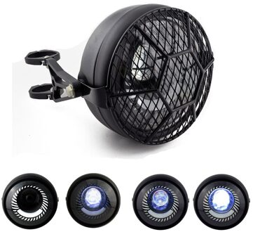 6.5 "Led Motorfiets Koplamp Hi & Lo Koplamp Moto Koplamp Hoofd Light Bracket Voor Harley Sportster Cafe Racer Bobber chopper wit Halo 1 reeks