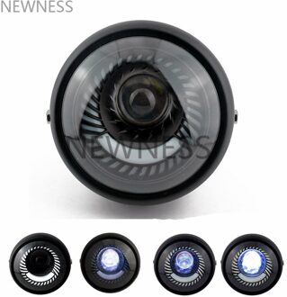 6.5 "Led Motorfiets Koplamp Hi & Lo Koplamp Moto Koplamp Hoofd Light Bracket Voor Harley Sportster Cafe Racer Bobber chopper wit Halo Headlight