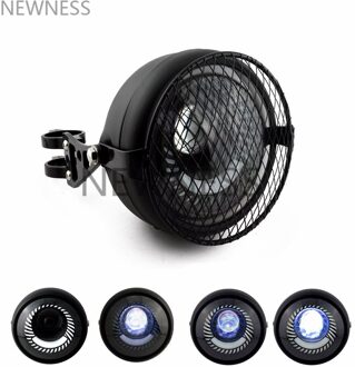 6.5 "Ronde Motorfiets Led Koplamp 6.5 Inch Retro Koplamp Universal Scooter Front Light Motor Lamp Koplamp Bracktes wit Halo 1 reeks