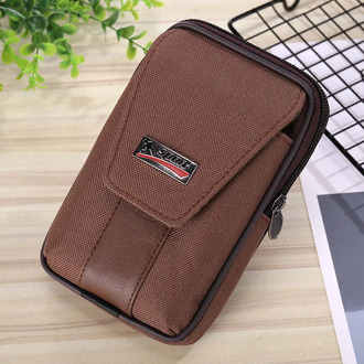 6.5inch Men Fanny Pack For Mobile Phone Male Cover Zipper Coin Purse Fabric Canvas Sport Bag Casual Waist Packs Bags Billfold