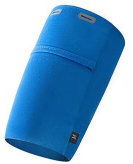 6.5Inch Telefoon Arm Tas Waterdicht Ademend Polyester Reflecterende Rits Met Hoofdtelefoon Gaten Fitness Running Mobiele Telefoon Case blauw