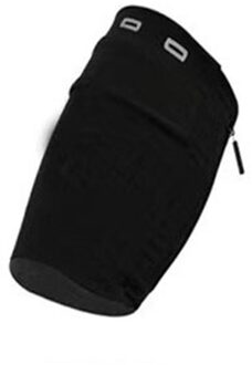 6.5Inch Telefoon Arm Tas Waterdicht Ademend Polyester Reflecterende Rits Met Hoofdtelefoon Gaten Fitness Running Mobiele Telefoon Case zwart