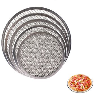 6/7/8/9/10/11/12 Inch Pizza Pan Aluminium Thicken Non-stick Netto ronde Pizza Mesh Pan Bakplaat Keuken Tool Bakvormen 12 duim