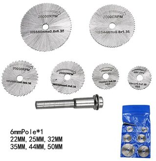6/7Pcs Mini Hss Cirkelzaag Blade Rotary Tool Voor Dremel Metal Cutter Power Tool Set Hout Snijden discs Boor Doorn Cutoff