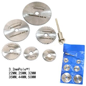 6/7Pcs Mini Hss Cirkelzaag Blade Rotary Tool Voor Dremel Metal Cutter Power Tool Set Hout Snijden discs Boor Doorn Cutoff