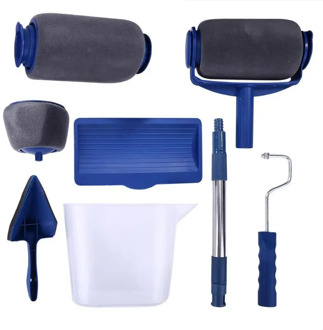 6/7pcs Paint Brush Handle Tool Runner Roller Pro Rollers Wall Painting Kit Walls Set Edger Room Home Garden + Extension Pole Tub