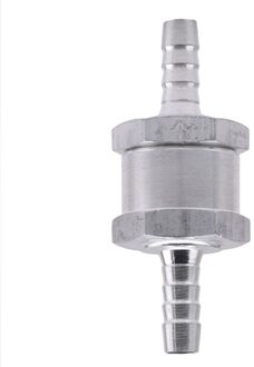 6/8/10/12Mm Aluminium Een Manier Brandstof Non Return Terugslagklep Benzine Diesel Voor auto Vacuüm Slang Olie Water Pompen zilver-diameter 10mm